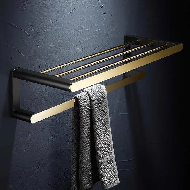 Gold Black Bathroom Set