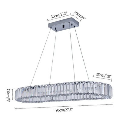 DecorBites™ Crystal LED Ring Pendant Chandelier for Modern Living Dining Room Décor