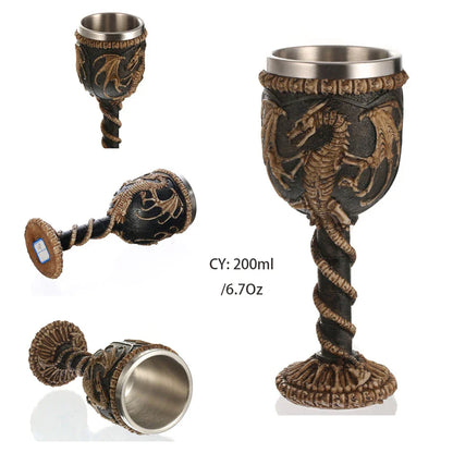 DecorBites™ Gothic Skull Resin Wine Glass 200ml bar drinkware cocktail whiskey cup