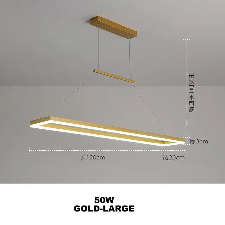 Gold LED Chandelier Aluminum 120cm