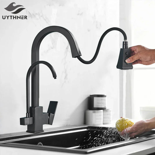 Decorbites™ Zweihand-Wasserfilter-Küchenarmatur Deckenmontiert 360° Drehbarer Mischbatterie
