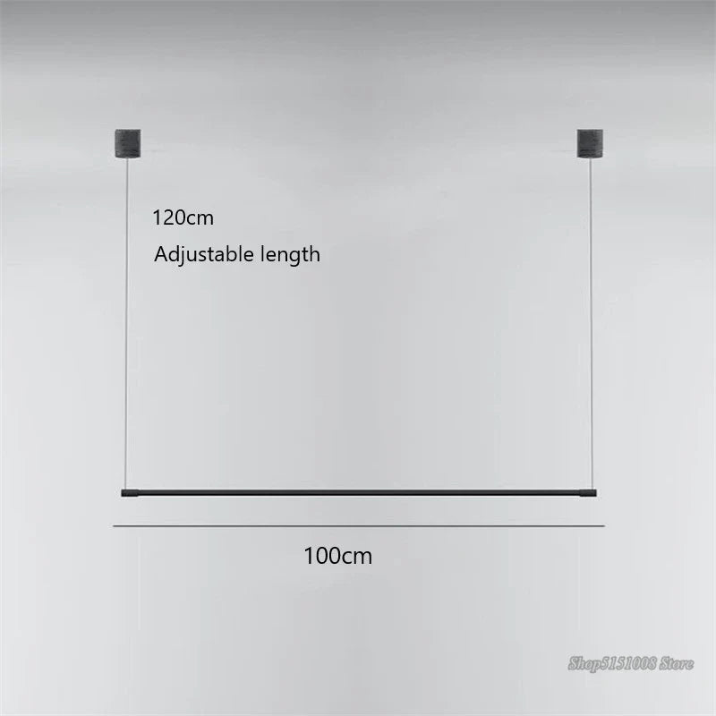Black Linear Metal LED Pendant Light