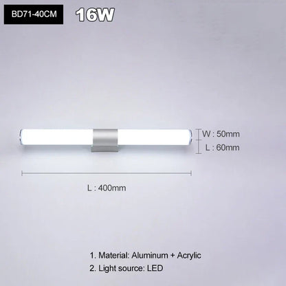Decorbites™ LED-Acrylic-Wandleuchte für Badezimmer & Schlafzimmer, modernes Minimaldesign, antiebdunstende Sconces