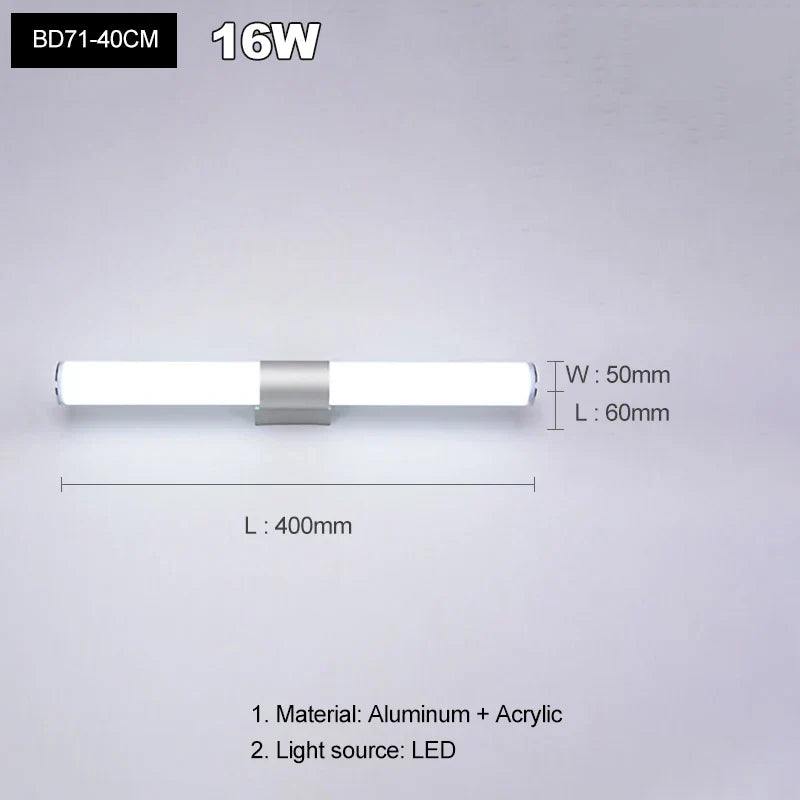 Decorbites™ LED-Acrylic-Wandleuchte für Badezimmer & Schlafzimmer, modernes Minimaldesign, antiebdunstende Sconces