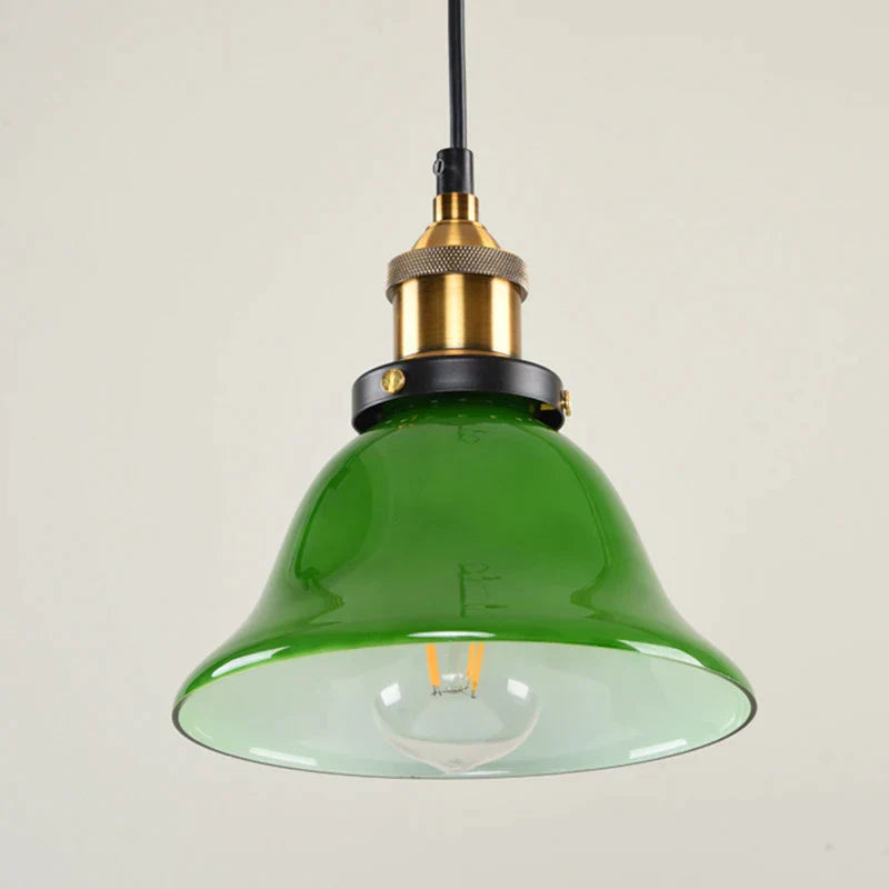 Decorbites™ Grünes Glas-Hängelampe: Nostalgische industrielle LED-Edison-Hängeleuchte für Restaurant & Café