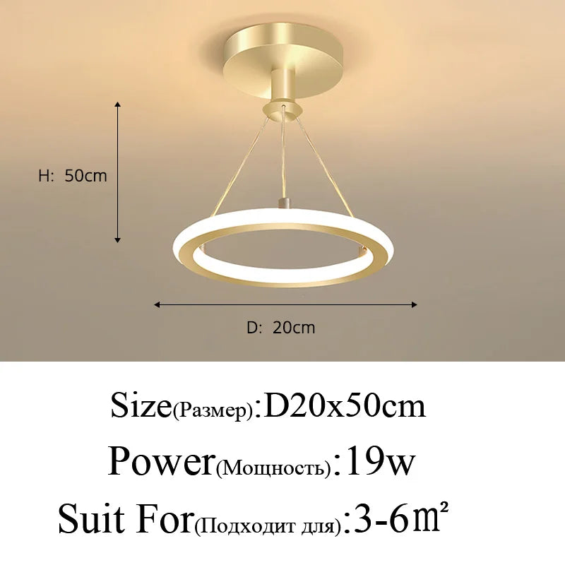 LED Modern Chandelier A Style Gold Tricolor