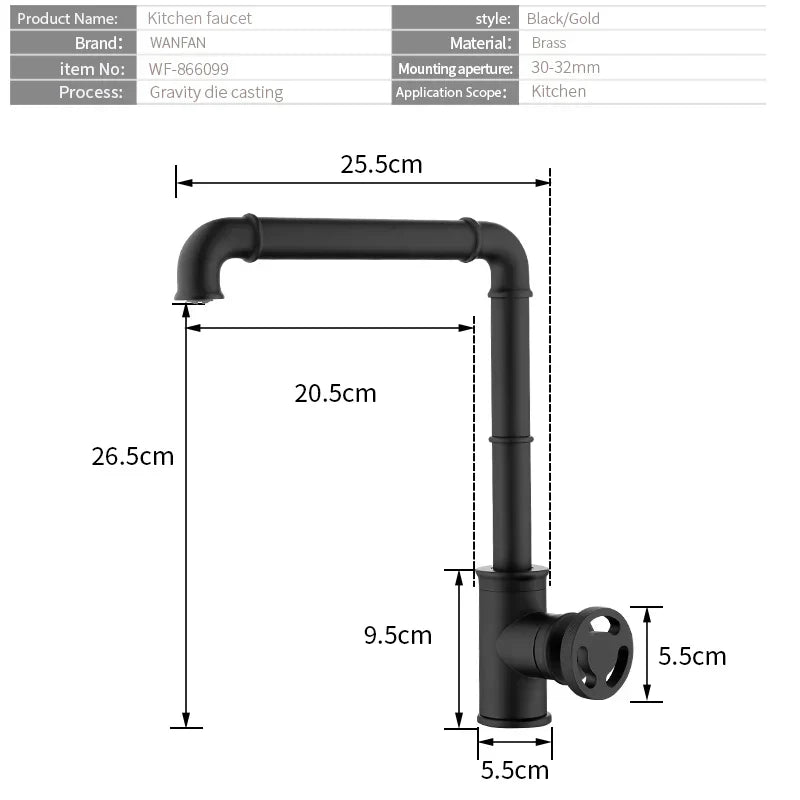 Gold Industrial Bathroom Faucet