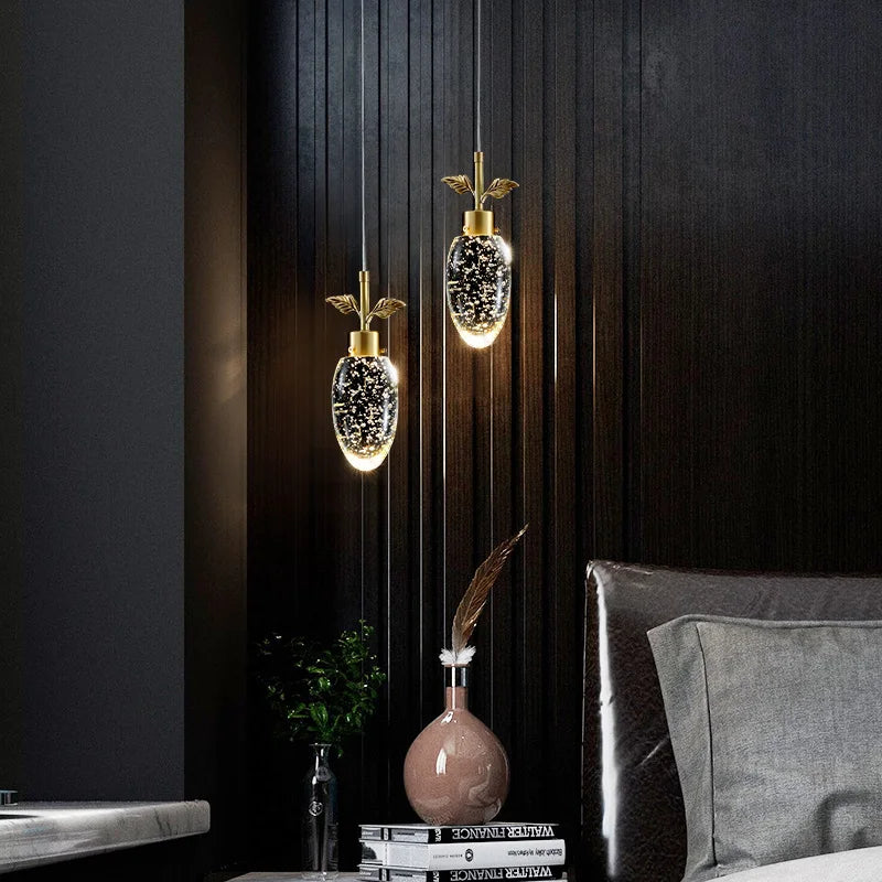 Gold Crystal Art Deco Pendant Light For Kitchen