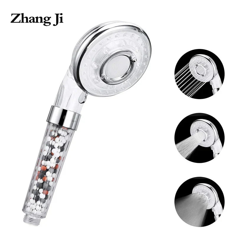 DecorBites™ 3-Function High Pressure Shower Head with Water Stop Mode and Filter Beads Pack