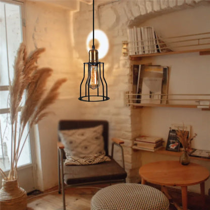 Decorbites™ Industrielles Nordisches Käfig-Pendant-Licht, Schwarzes Eisen Retro-Loft-Hängeleuchte