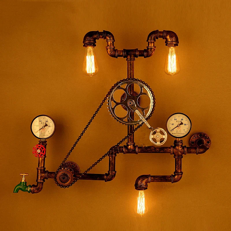 Decorbites™ Industrielle Wasserrohr-Wandlampen Eisenrost Retro-Wandleuchte Vintage-Heimbeleuchtung