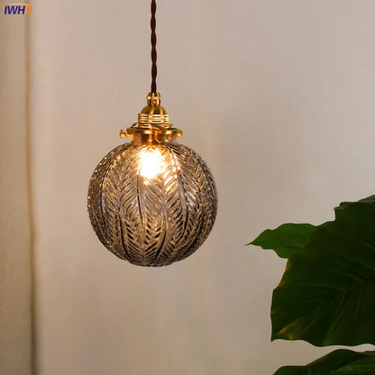 Decorbites™ Japanische Glasanhängerleuchten: Industrieller Vintage-Stil für Schlafzimmer, Wohnzimmer, Kupfer-Dekor