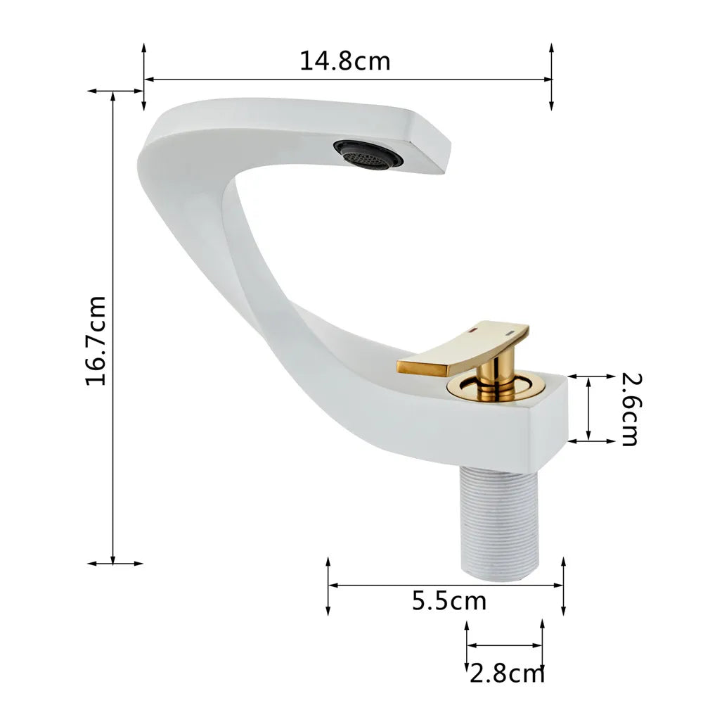 Gold White Basin Faucet
