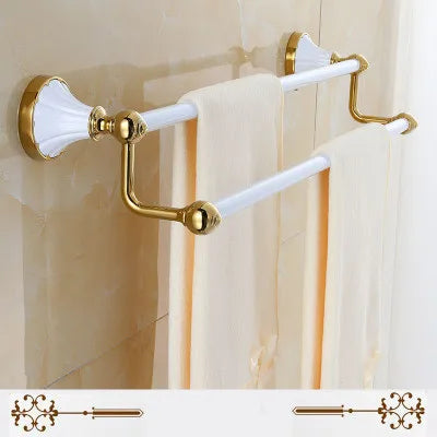 Gold White Bathroom Set