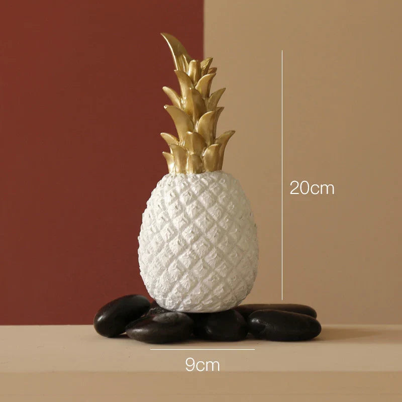 DecorBites™ Golden Pineapple Figurine | Modern Nordic Home Decor & Gift