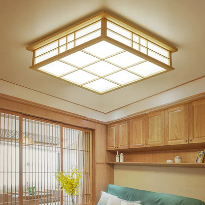 Decorbites™ Japanische Tatami-Holz-Deckenleuchte LED, Beleuchtung für Esszimmer, Schlafzimmer und Arbeitszimmer