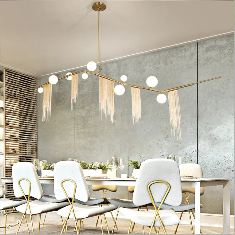 Gold Bubble LED Chandelier For Kitchen Island