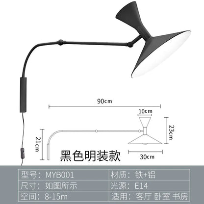 Decorbites™ Industrielle Retro Schwenkbare Wandlampe für Wohnzimmer Schlafzimmer Studio
