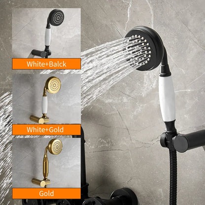 DecorBites™ Gold Bathtub Shower Set with Dual Control Wall Mount