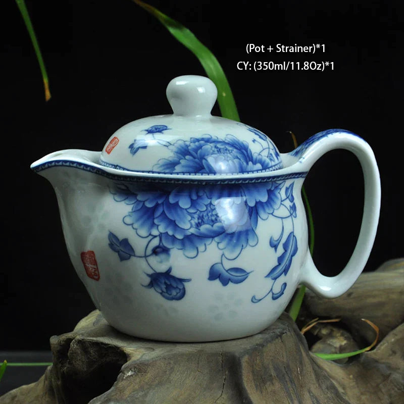 Decorbites™ Drachen-Teekanne-Teeset, Porzellan-Kung-Fu-Teegerät für Pu-Erh-Oolong-Zeremonie