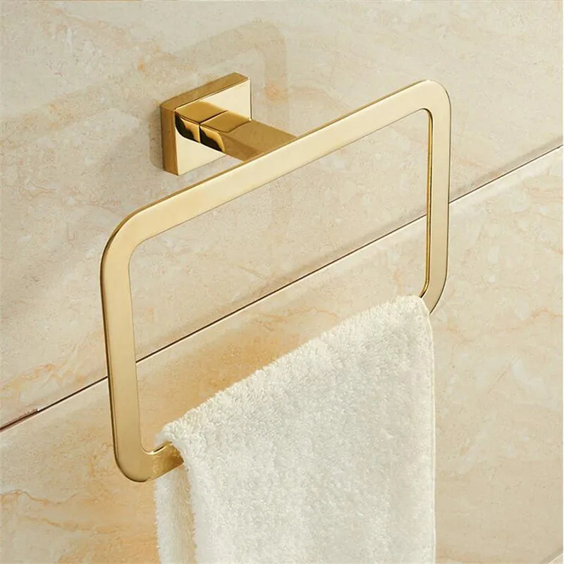 Decorbites™ Gold-Handtuch-Ranger: Messing-Wandmontiertes Badezimmer-Accessoire-Regal