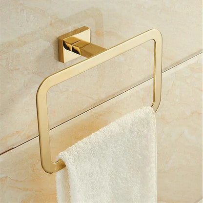 Decorbites™ Gold-Handtuch-Ranger: Messing-Wandmontiertes Badezimmer-Accessoire-Regal