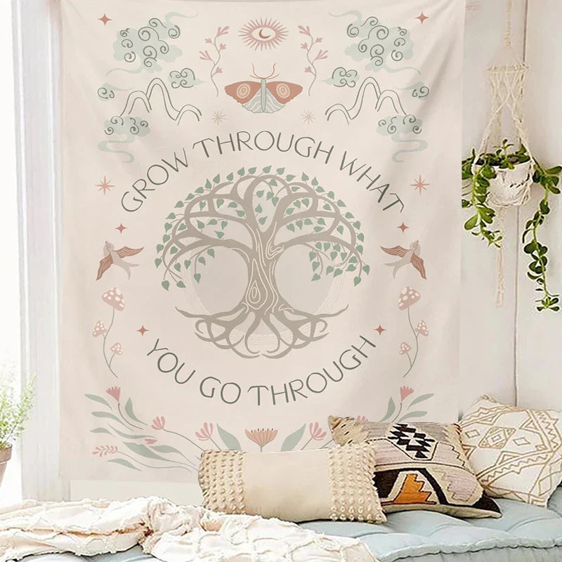 Decorbites™ Lebensbaum Sonne Mond Wandbehang für die Hausdekoration und das Wohnheimzimmer