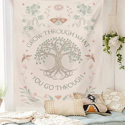 Decorbites™ Lebensbaum Sonne Mond Wandbehang für die Hausdekoration und das Wohnheimzimmer