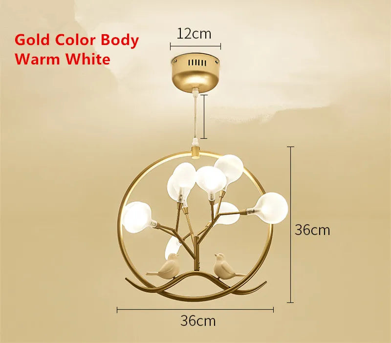Gold Glass Nordic Chandelier