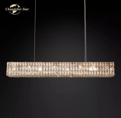 DecorBites™ Crystal LED Linear Chandelier for Kitchen Island Dining Room