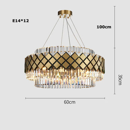 Decorbites™ Gold LED Kristallklarer Art-Deco-Kronleuchter für die Eingangshalle