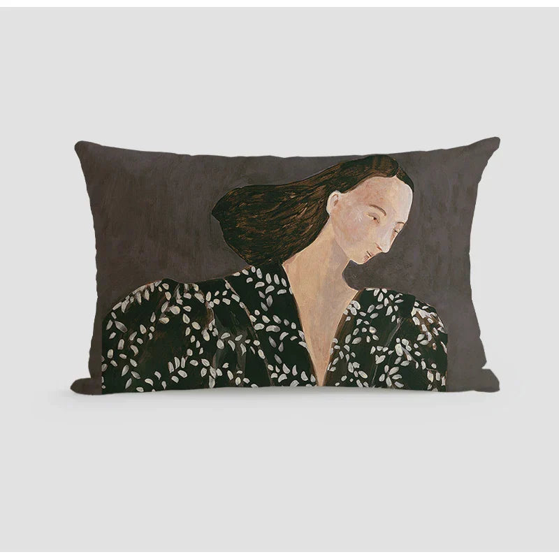 Decorbites™ Japanische Kunst Handgefertigtes Quadratisches Kissenbezug 45x45 für Literarische Jugendmode