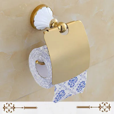 Gold White Bathroom Set