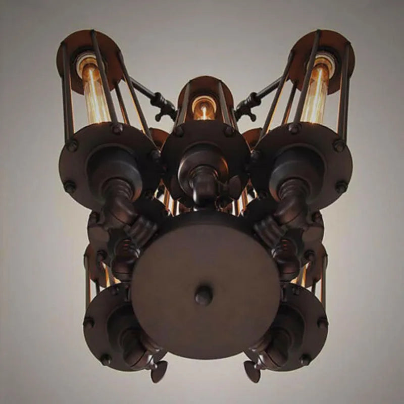 DecorBites™ Industrial 8-Head Hanging Pendant Lamp for Cafe Dining Room and Bar