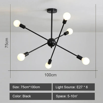 Decorbites™ LED-Deckenleuchter: Modernes & Industrielles Sputnik-Design für Wohnzimmer & Schlafzimmer