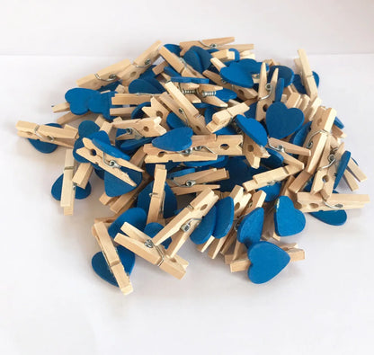Decorbites™ 50er-Pack Romantische Herzförmige Holzclips für Heimdekoration und Partys