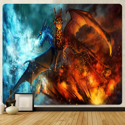 DecorBites™ Dragon Psychedelic Art Tapestry for Home Decoration and Sofa Blanket