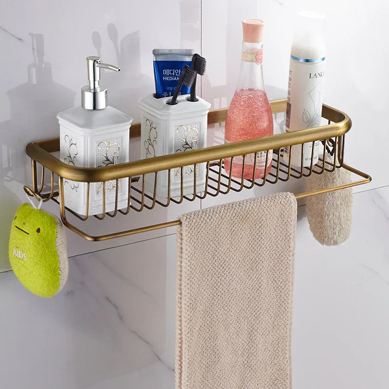 Gold Brass Bathroom Shelf