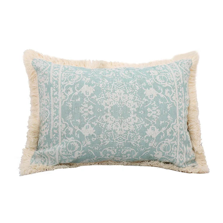 Decorbites™ Grünes Fransen-Kissenbezug 45x45cm/30x50cm aus Baumwolle und Leinen für die Heimdekoration