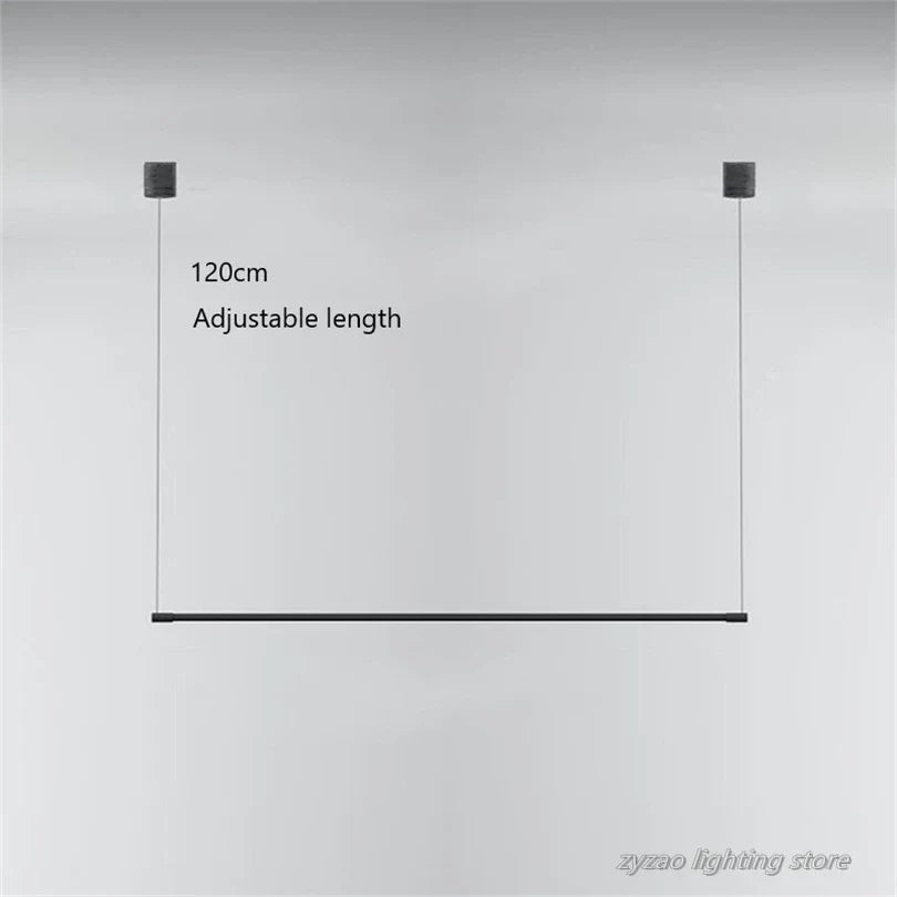 Black Linear Metal LED Pendant Light