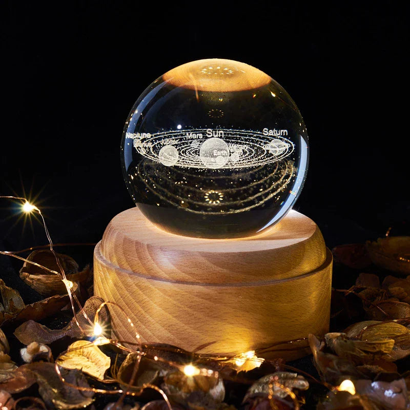 Decorbites™ Kristallkugel-Nachtleuchte USB-Musikbox Universen-Globus 3D-Lampe
