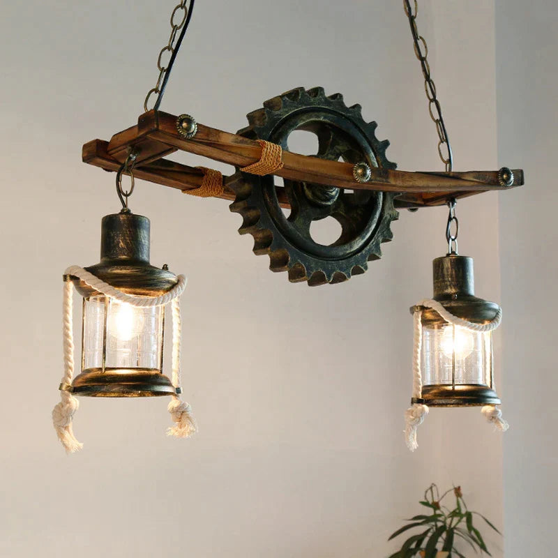 DecorBites™ Gear Industrial Chandelier Pendant Lamp for Cafe Bar Restaurant