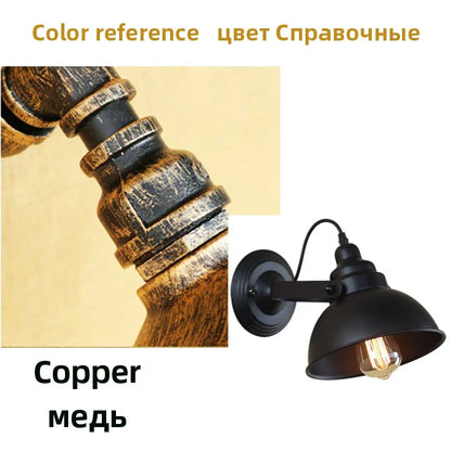 DecorBites™ Industrial Black Wall Sconce E27 Wall Lamp for Indoor Lighting, Adjustable Retro Loft Bedside