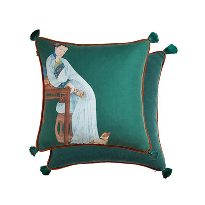 Decorbites™ Gerichts-Welpe-Druck Fellgefranst Bolster Bezug Dekoratives Kissenbezug
