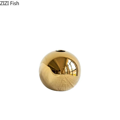 Decorbites™ Goldener Ball Keramik Vase Wohnraumdekoration Handwerk Blumentopf Kunst Hydroponische Ornament Geschenk