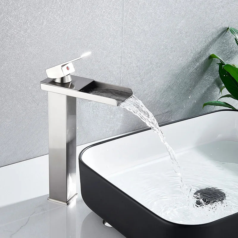Gold Brass Basin Faucet Sleek Multi-Finish Style