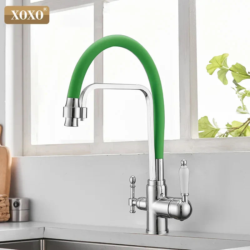 Decorbites™ Schwarz montierter Küchenarmatur mit 360° Drehung und Reiner-Wasser-Filter