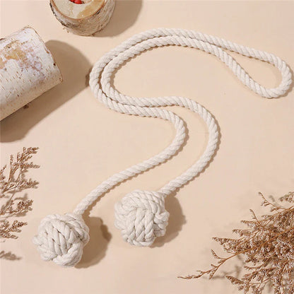 Decorbites™ Handgewebte Baumwoll-Vorhangschleifen-Kugelanhänger Mini-Gobelin-Dekoration