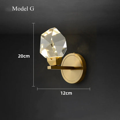 DecorBites™ Crystal LED Wall Sconce Copper Light Fixture for Modern Luxury Home Decor