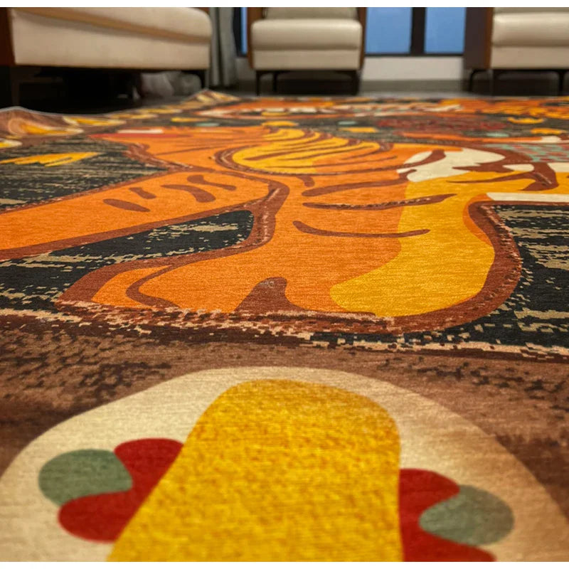DecorBites™ Double Tiger Bohemian Moroccan Rug Retro Decor for Living Room